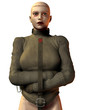 Frau in einer Zwangsjacke