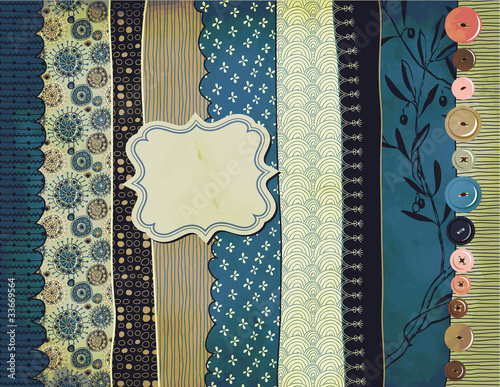 Vector: Gypsy Background with Pattern Scraps Gypsy Background with Pattern Scraps