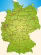 Deutschland mit BAB grün in SVG 40cmx55cm