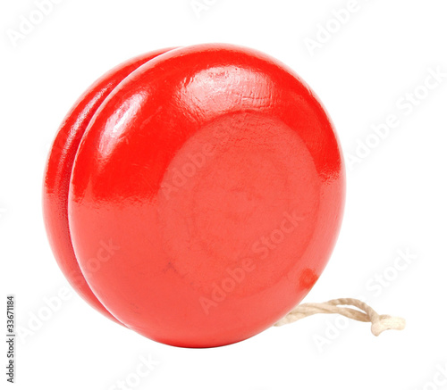 Photo: Red yo yo isolated on white background Red yo yo isolated on white background