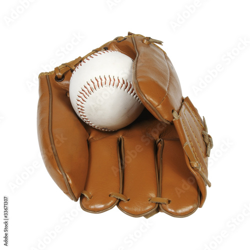 Photo: Leather glove with baseball Leather glove with baseball