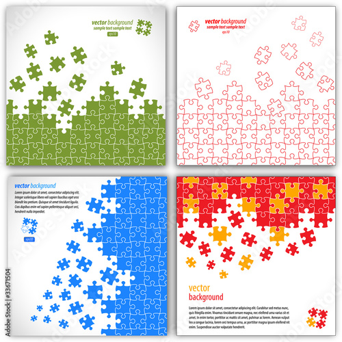 Vektor: Puzzle pieces vector design set Puzzle pieces vector design set
