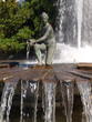 Fountain in Plaza de Espana, Madrid, Spain.