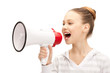 teenage girl with megaphone