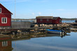 Foto: Jetty with a small motorboat on the island of Kallo-Knippla Jetty with a small motorboat on the island of Kallo-Knippla
