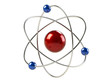 Orbital model of atom isolated on white background Orbital model of atom isolated on white background