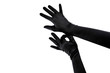 Woman wearing elegant long gloves