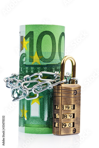 Photo: 100 Euroschein mit Kette 100 Euroschein mit Kette