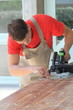 Tischler bei der Arbeit - Carpenter at work Tischler bei der Arbeit - Carpenter at work