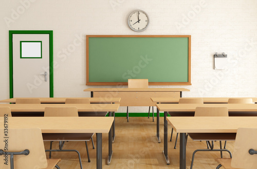 Illustration: classroom without student classroom without student