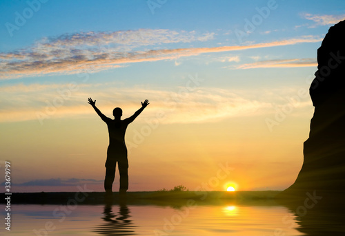 Photo: man on the sunset man on the sunset