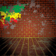 Grunge room with brick wall