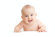 Baby boy isolated lying  smilingly