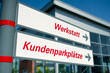 Foto: Hinweisschilder Werkstatt und Kundenparkplatz Hinweisschilder Werkstatt und Kundenparkplatz