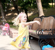 running open arms little happy girl