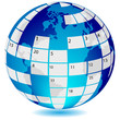 Crossword in form world globe.Vector
