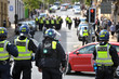 Police and protestors clash at the EDL Demonstration in Halifax