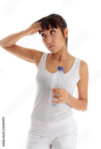 Photo: Exhausted girl after fitness Exhausted girl after fitness