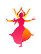 Colorful classic indian female dance Bharatanatyam