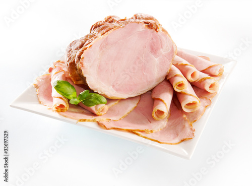 Foto: Traditional Polish fresh smoked ham Traditional Polish fresh smoked ham