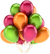 Balloons happy birthday party decoration of holiday multicolor