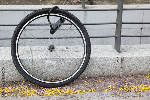 Photo: Wheel of stolen bicycle Wheel of stolen bicycle