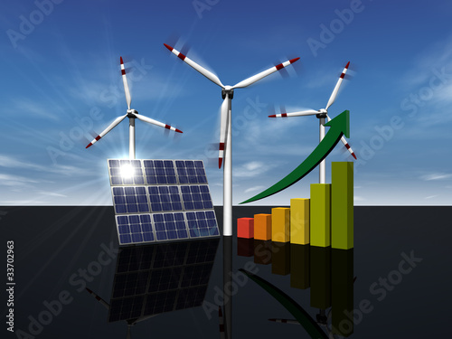 Illustration: Erneuerbare Energien - Motiv 1 Erneuerbare Energien - Motiv 1