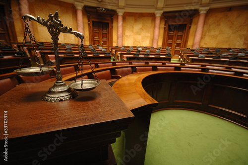 Photo: Decorative Scales of Justice in the Courtroom Decorative Scales of Justice in the Courtroom