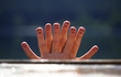 group of happy finger smileys on the beach 5