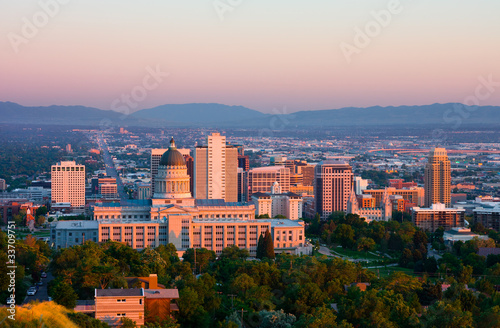 Photo: Salt Lake City, Utah at sunset Salt Lake City, Utah at sunset