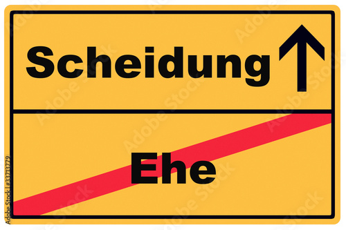 Vector: Schild Ehe und Scheidung Schild Ehe und Scheidung