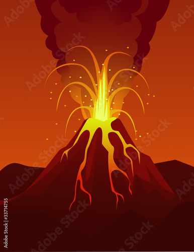 Vector: Volcano eruption Volcano eruption