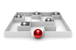 balls in labyrinth on white background. Isolated 3D image balls in labyrinth on white background. Isolated 3D image