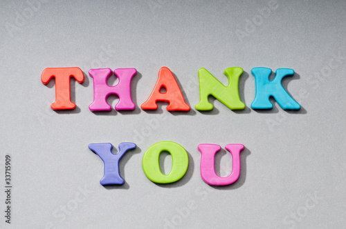 Photo: Thank you message on the background Thank you message on the background