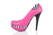 Pink high heel woman shoe