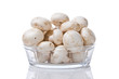 Bunch of mushrooms in a glass bowl