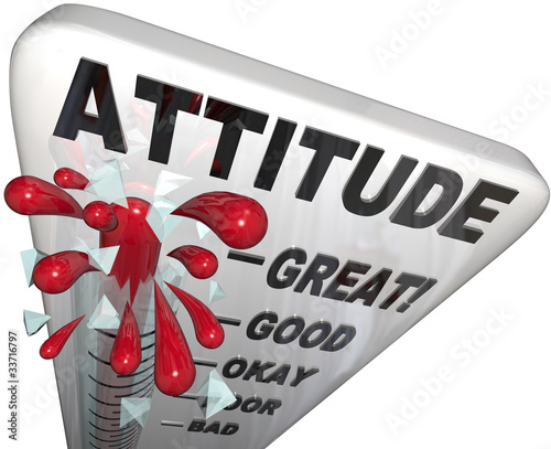 Illustration: Attitude Measuring on Thermometer Positivity for Success Attitude Measuring on Thermometer Positivity for Success