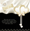 Vector: vector holiday background with black silk, two hearts and pearls vector holiday background with black silk, two hearts and pearls