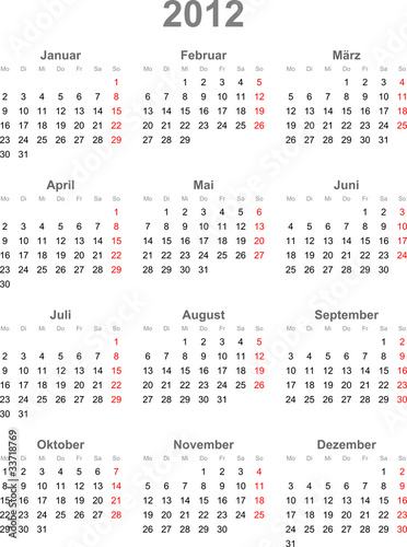 Vector: Kalender 2012 Kalender 2012