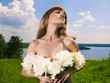 Nude elegant lady with Peonies Nude elegant lady with Peonies