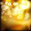Golden festive lights background.