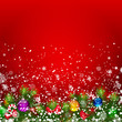 Christmas background with snow-covered branches.
