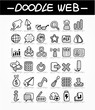 web doodle icon set.