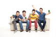 ecstatic young men screaming ecstatic young men screaming