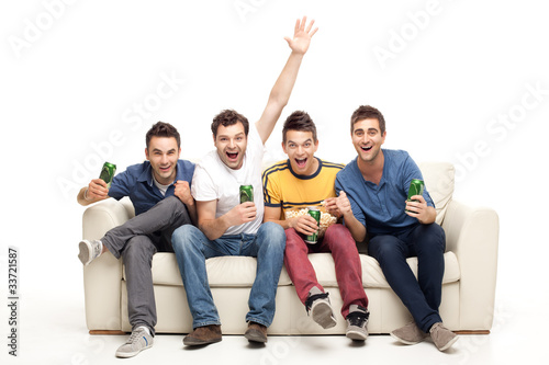 Photo: ecstatic young men screaming ecstatic young men screaming