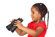 African little girl with binoculars