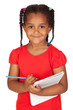 African little girl with a notebook