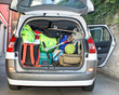 very car with the trunk full of luggage for family holidays