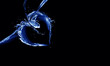 Black and Blue Water Heart Band