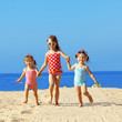 Kids playing at the beach